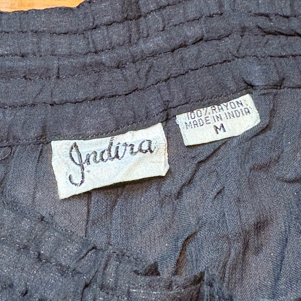India authentic Indian Vintage Pallazo Black wide leg Boho Pants medium women’s - Picture 11 of 14